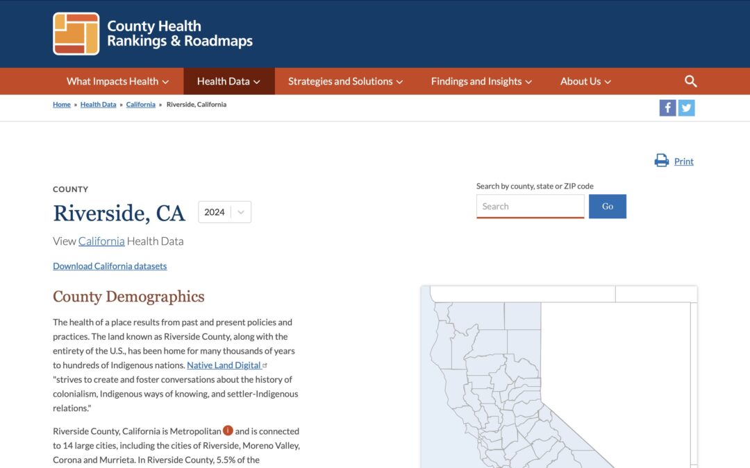 County Health Rankings and Roadmaps: Riverside