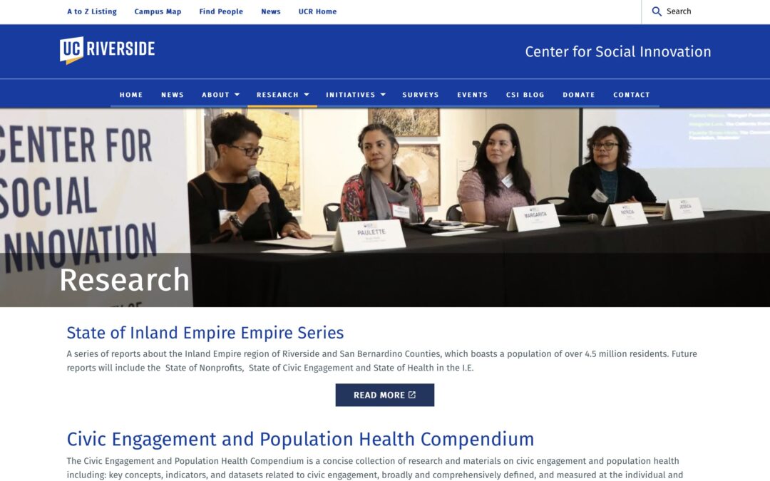 UCR Center for Social Innovation: Research