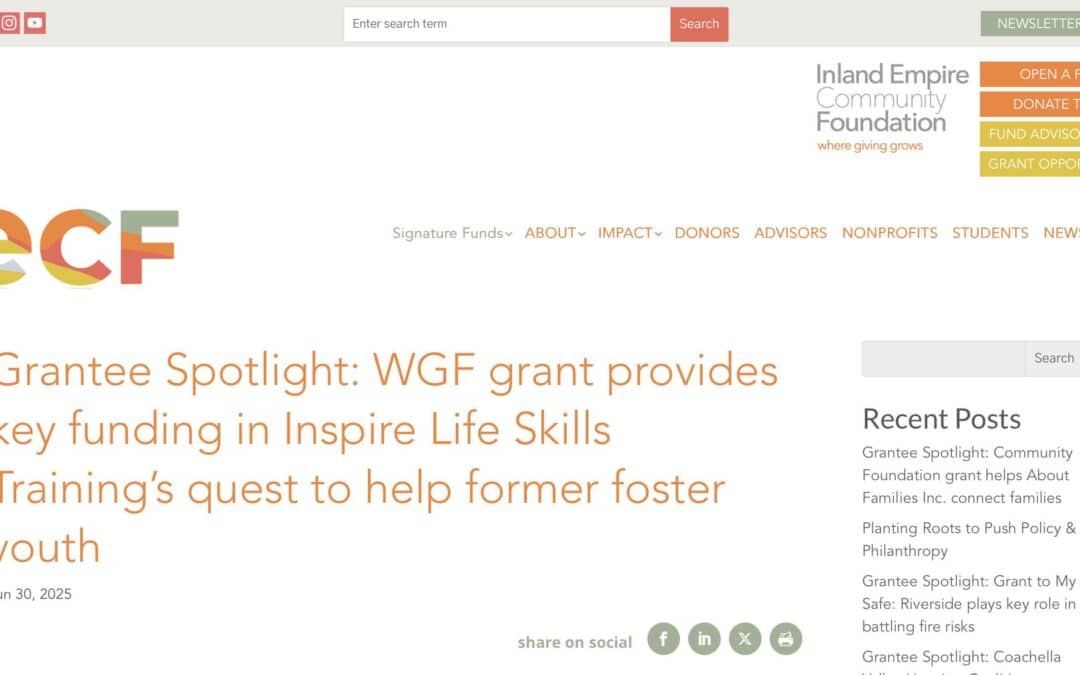 Grantee Spotlight: Inspire Life Skills Training