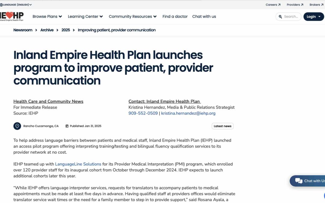 Inland Empire Health Plan Launches Program to Improve Patient, Provider Communication