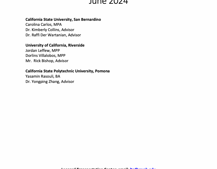 CSUSB Housing and Transportation Report (2024)
