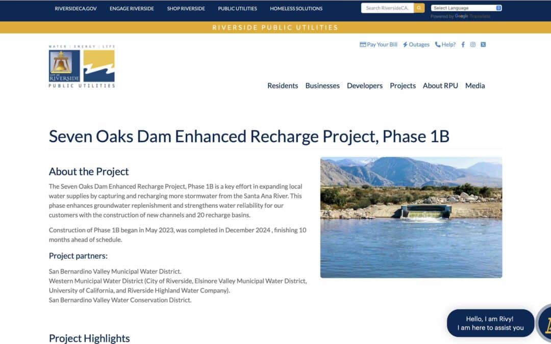 Seven Oaks Dam Enhanced Recharge Project, Phase 1B