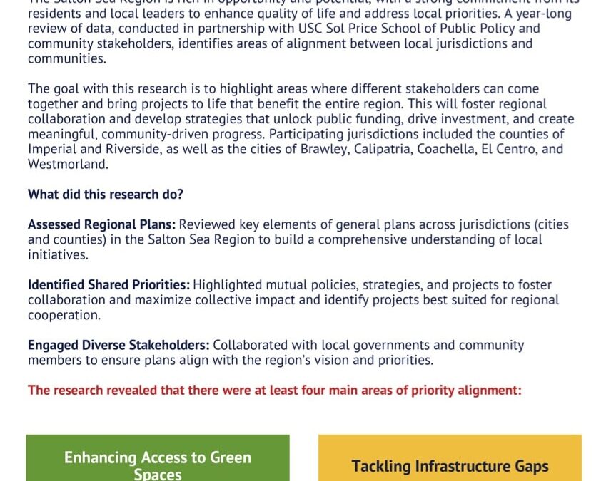 Key Findings from 2024-25 Imperial and Coachella Valley Land Use Alignment Study