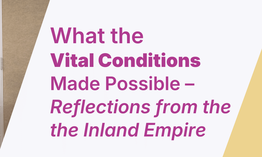 What Vital Conditions Made Possible — Reflections from the IE