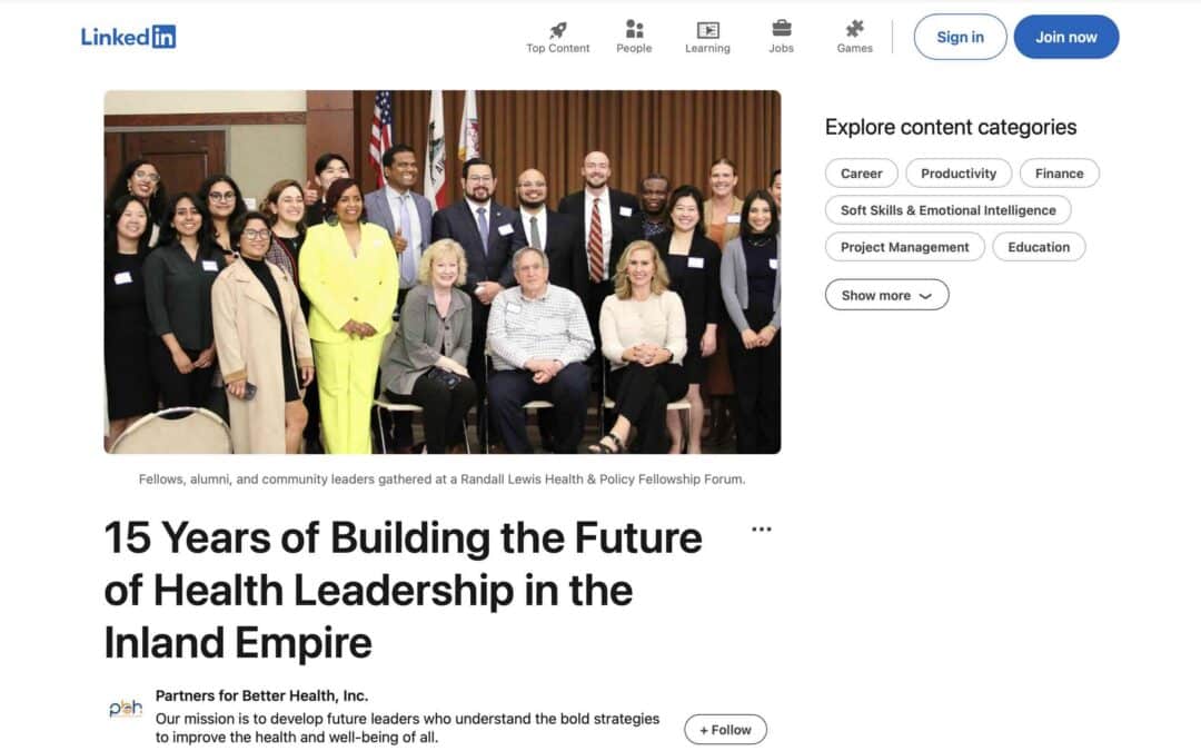 15 Years of Building the Future of Health Leadership in the Inland Empire